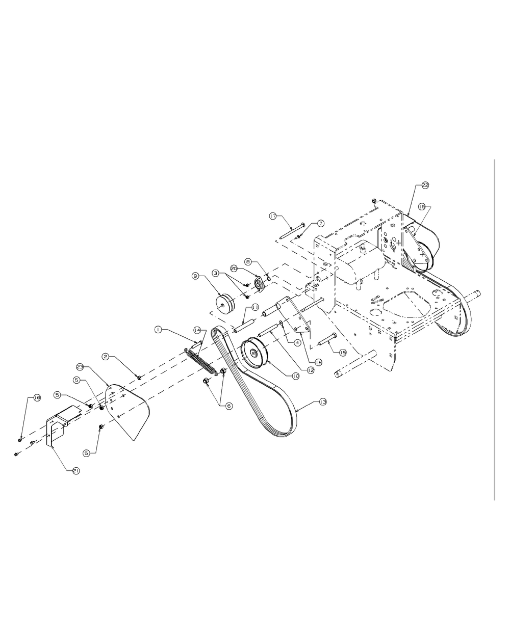 Vari-Touch Drive Assembly Diagram and Parts List for G1236 55AC5GMR250-WAM Cub Cadet Lawn Mower